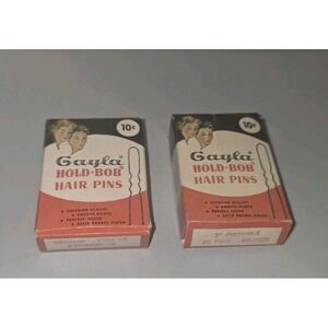 Vintage 1956 Gayla Hold Bob Hair Pins Box With Hair Pins Item#N245 Set Of 2 Box